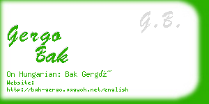 gergo bak business card